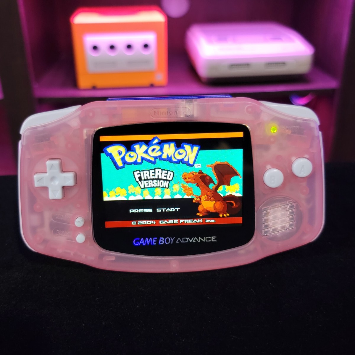 Fushia Pink Game Boy Advance GBA Console with iPS V5 Backlit LCD