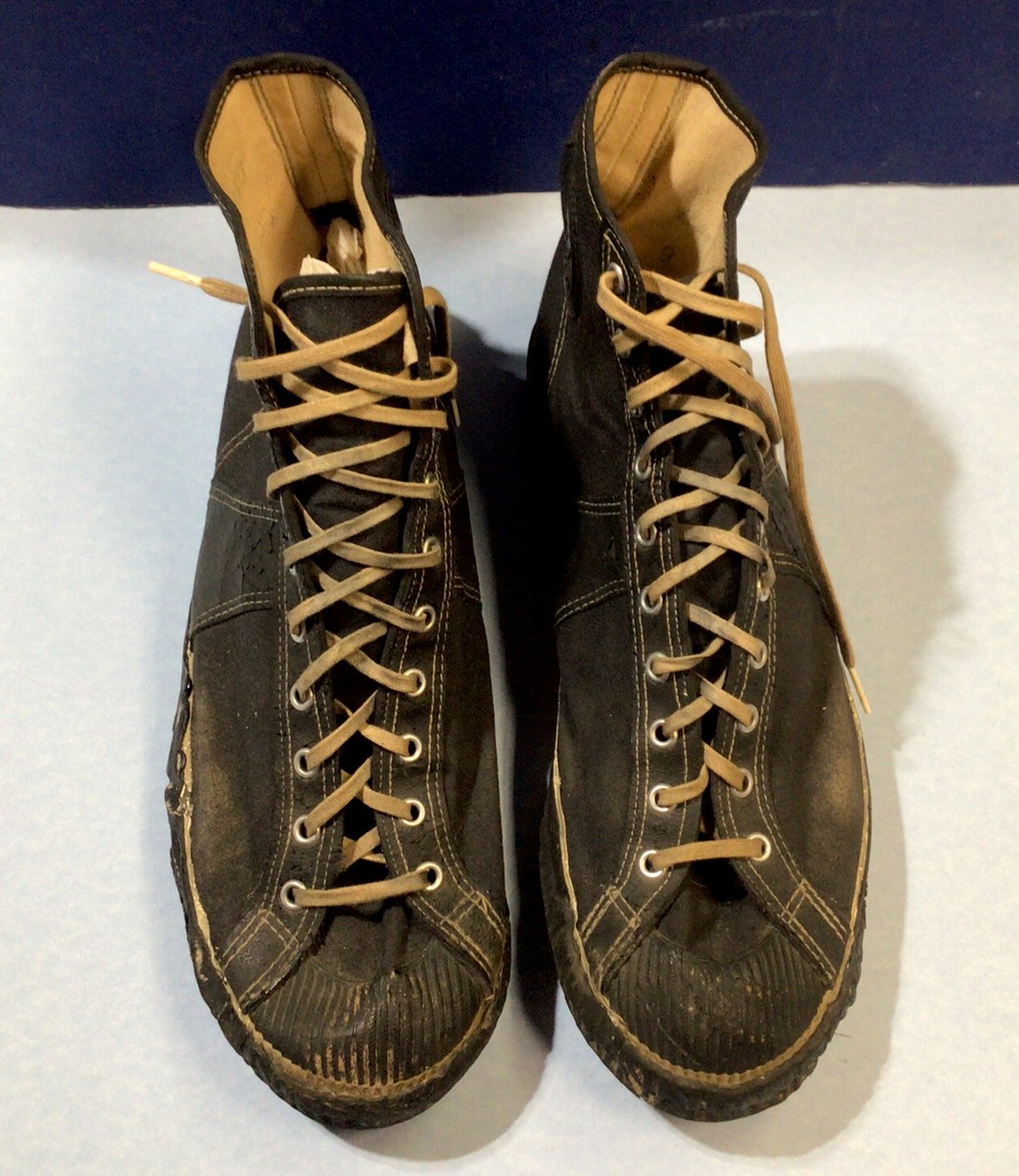 VINTAGE 1930's BALL BAND CANVAS / LEATHER STRIP SNEAKERS “ ESTATE