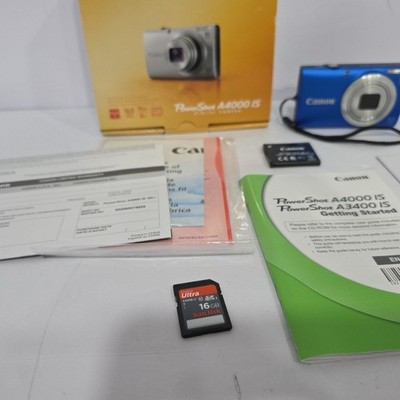 Canon PowerShot A4000 IS 16.0MP Digital Camera - Blue for sale