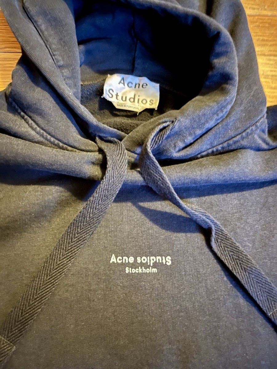 Acne Studios Franklin H Stamp Hoodie Hooded Sweatshirt Black XXL