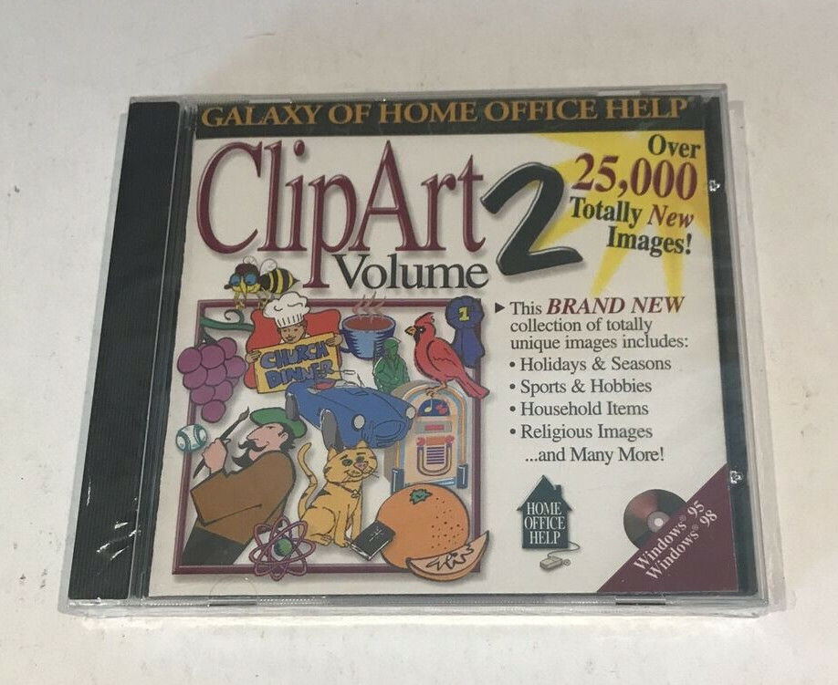 Vintage ClipArt Volume 2 -25,000+ Images PC CD ROM Windows 95/98