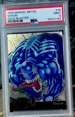 VENOM PSA GRADED RARE 90's MARVEL METAL GOLD HOLO FOIL SP INSERT