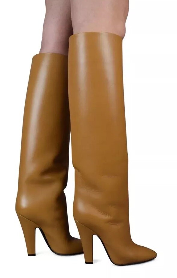 Saint Laurent 68 110 Tube Boots Cognac Size 40 | eBay