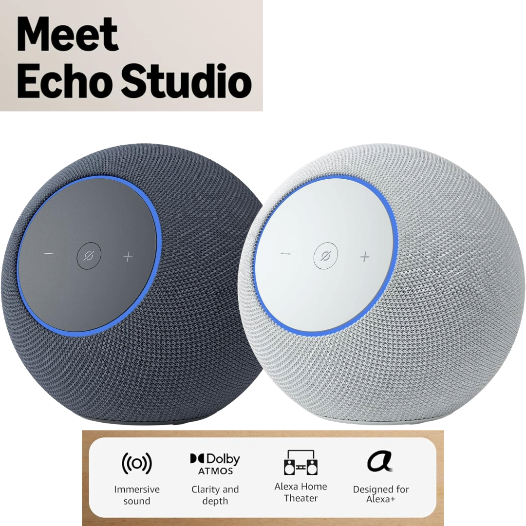 New 2025 Amazon Echo Studio w/ immersive spatial audio, Dolby