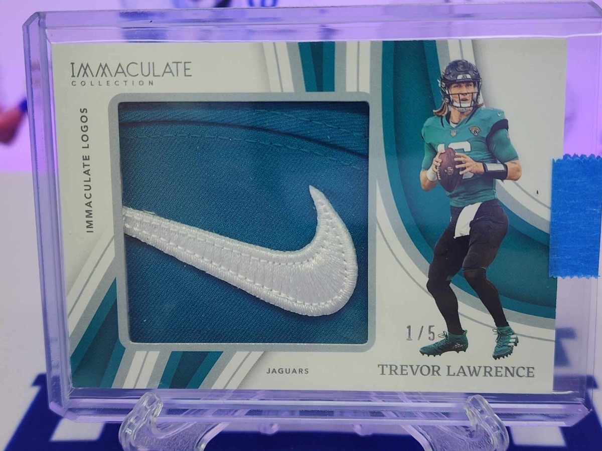 2023 Immaculate NFL Trevor Lawrence Nike Swoosh Logo Patch Card 1