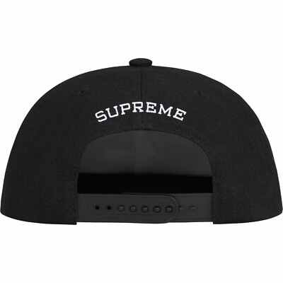 Supreme Script Logo 6-Panel Hat Cap - Black - SS24 New Authentic