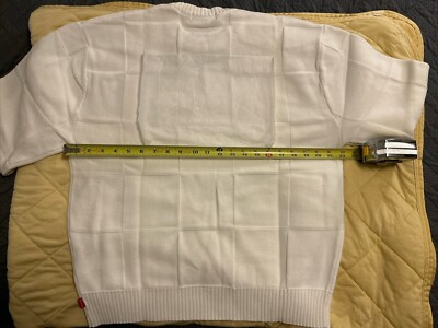 Supreme Tonal Checkerboard Small Box Sweater, White, Sz M | eBay