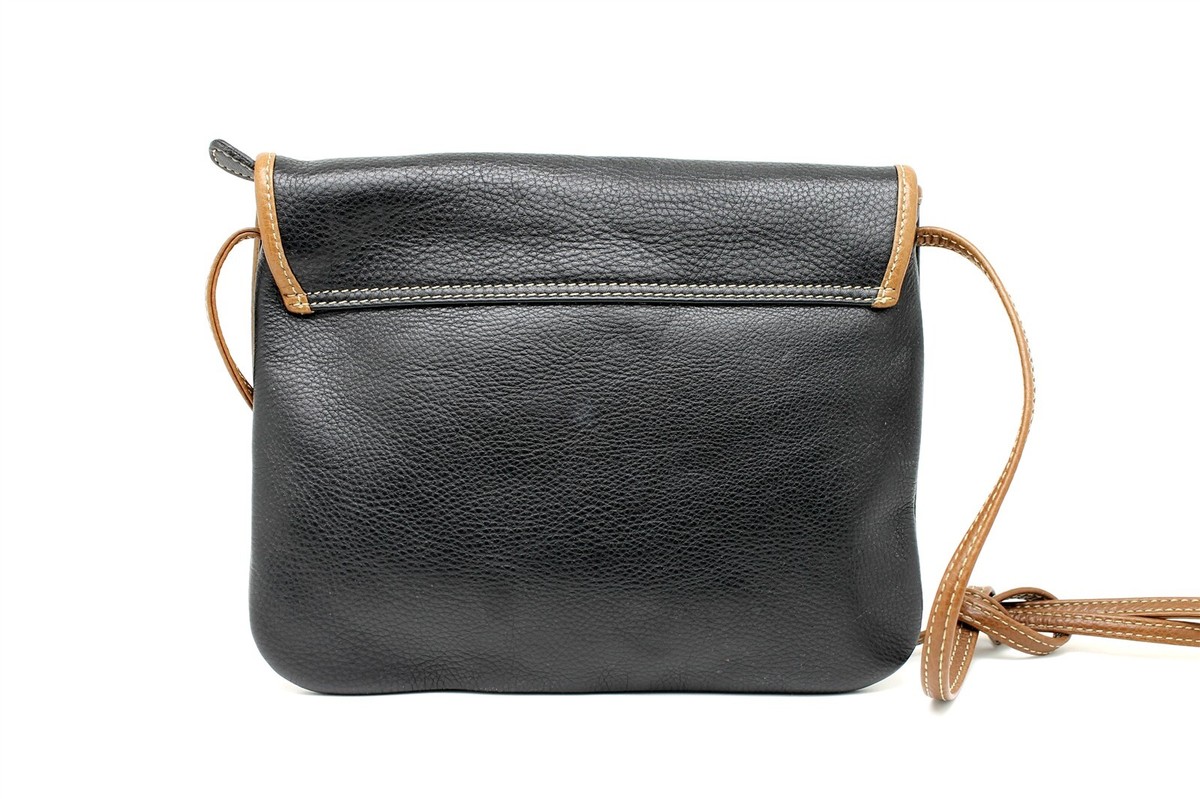 Enrique Loewe Knappe Black Brown Genuine Leather Crossbody Bag | eBay
