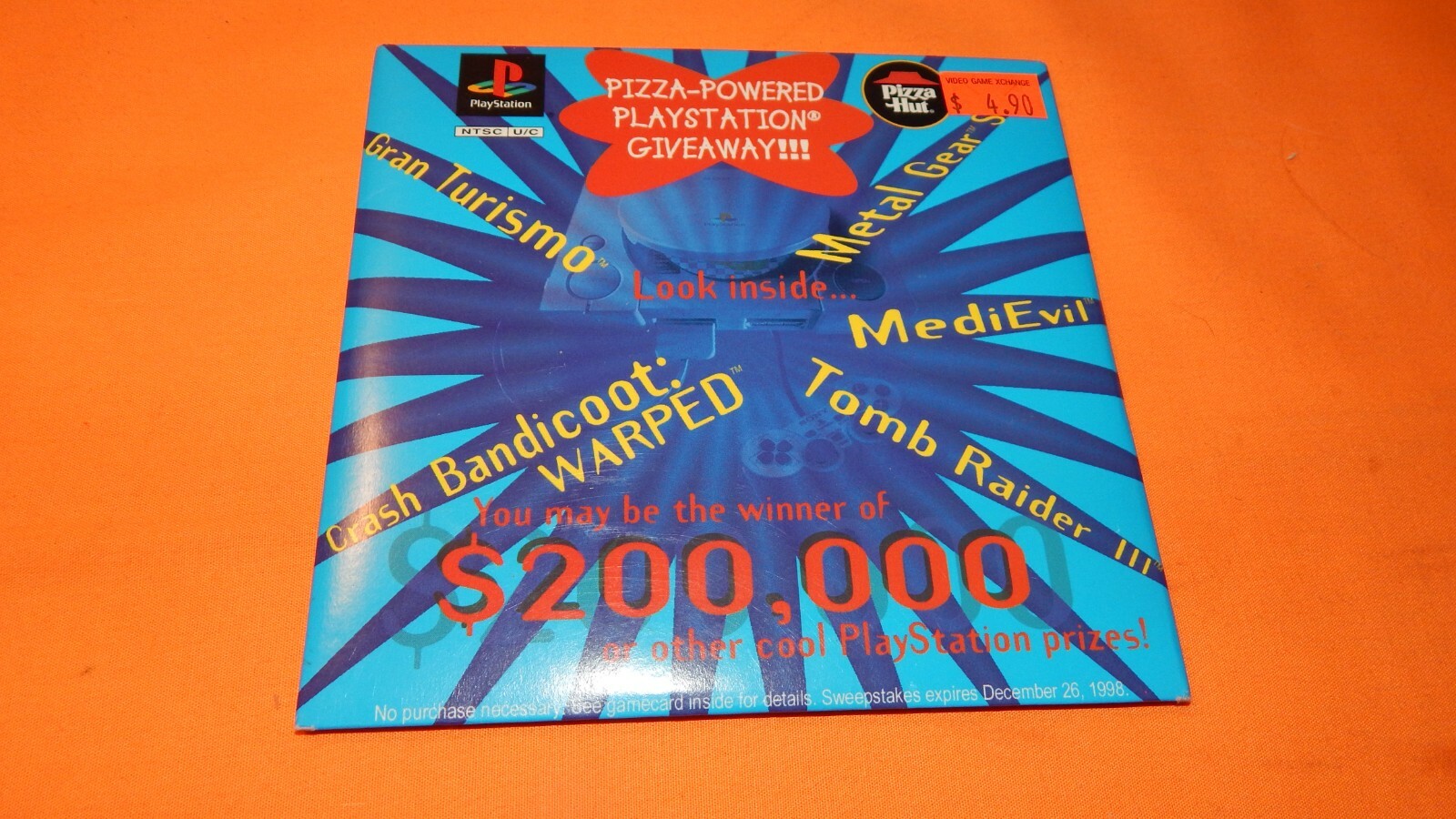 PlayStation 1 PS1 Pizza Hut SEALED Demo CD SCUS-94292 Metal Gear