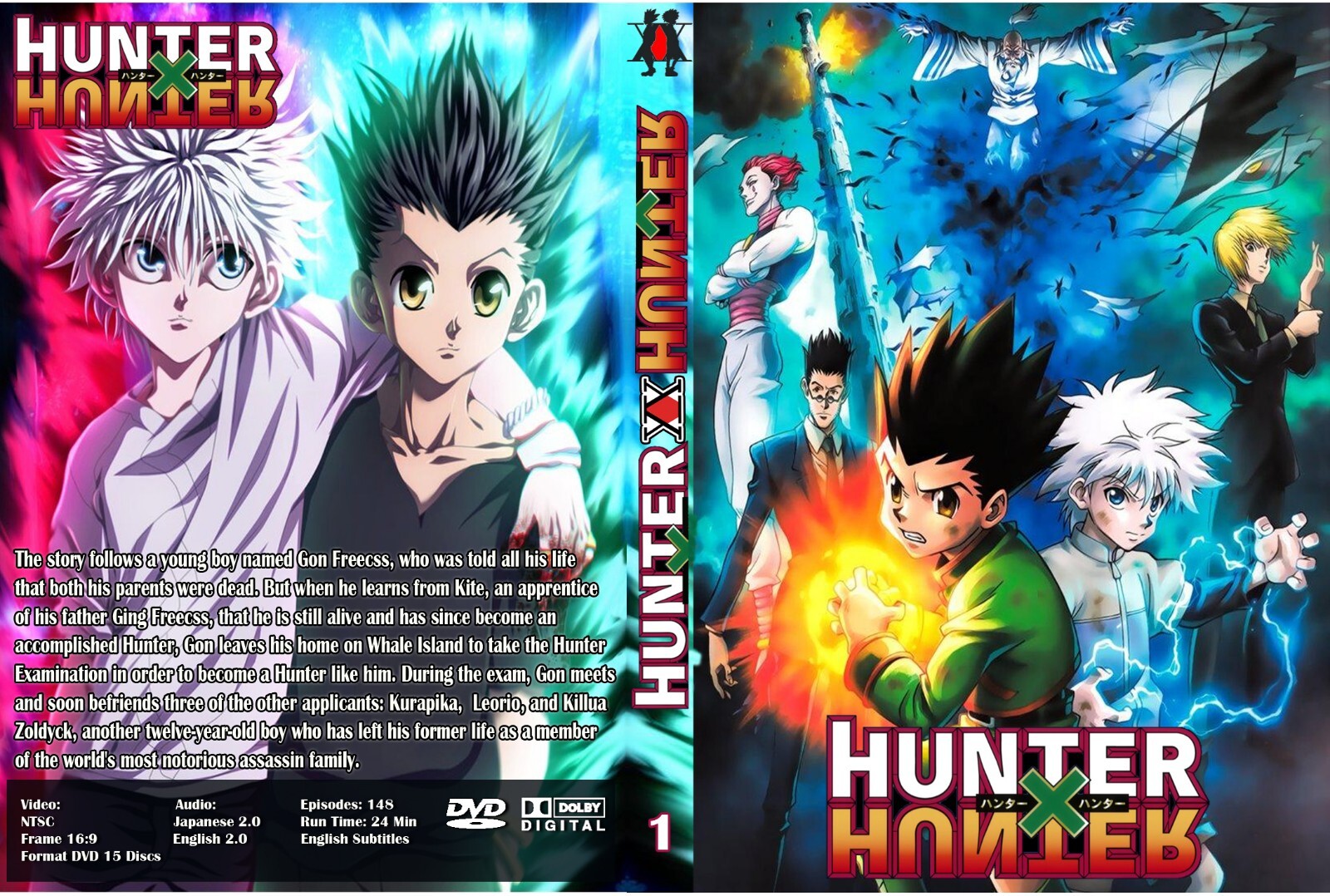 ANIME, HUNTER X HUNTER , 17 DVD, 148+2 EPISODES, ENG/AUDIO, 3 BOX