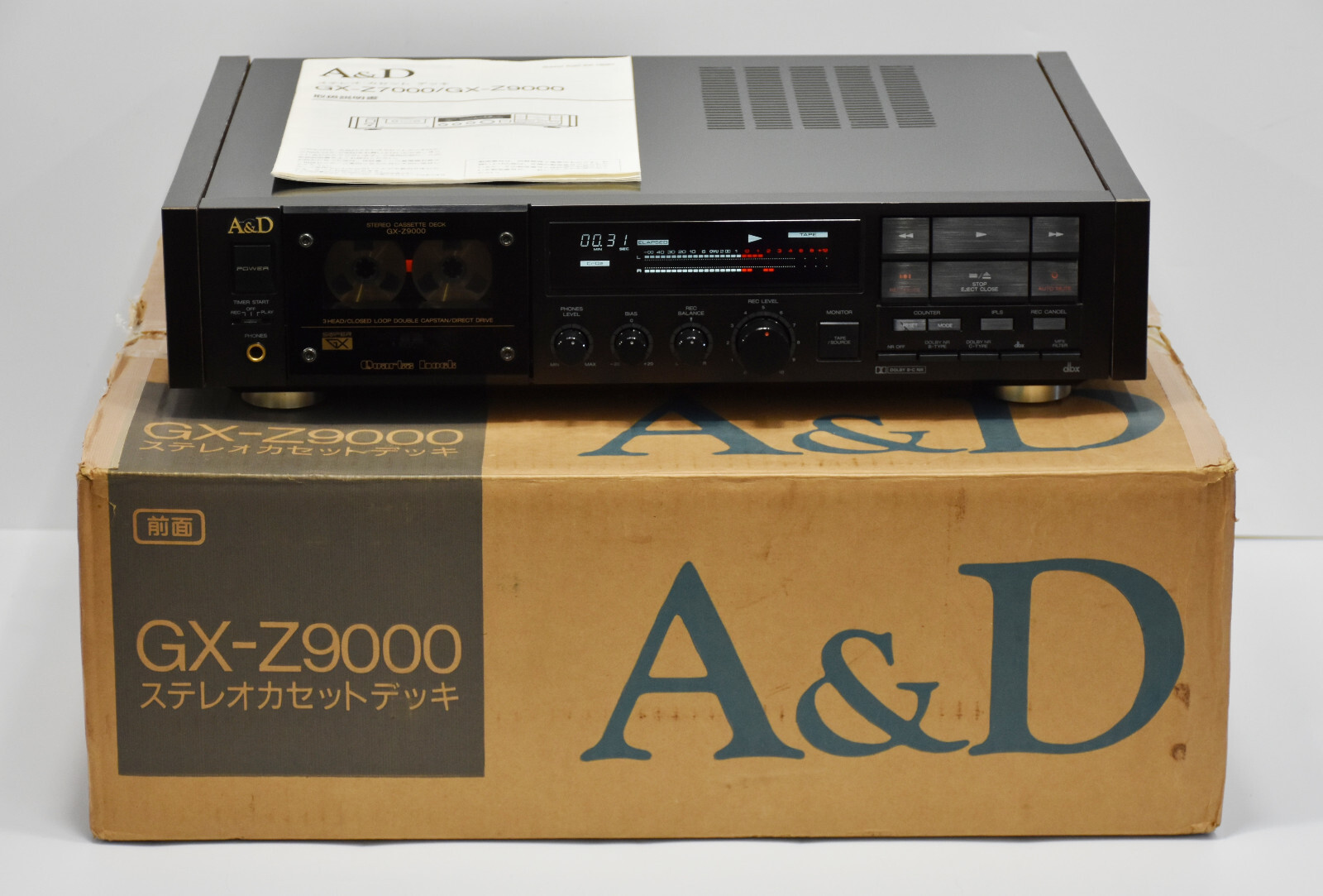 AKAI A&D GX-Z9000 GX-93 3ヘッド ステレオカセットデッキ 日本語版