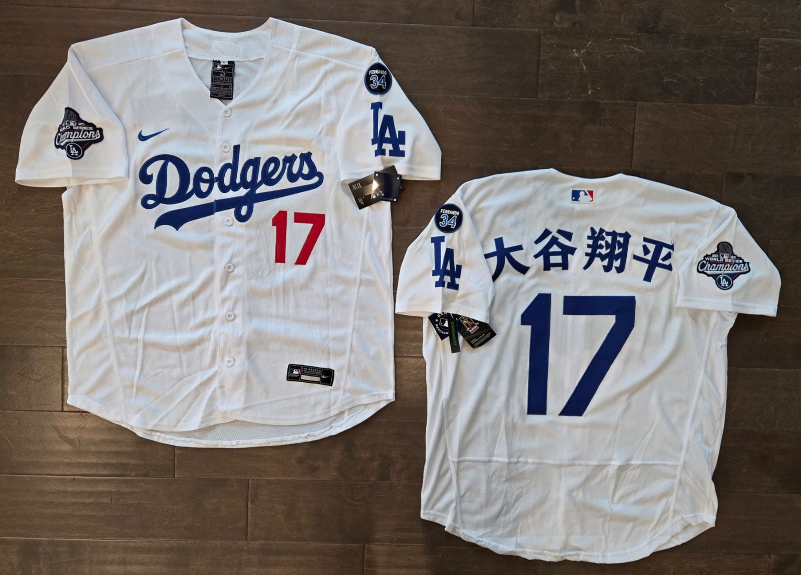 Shohei Ohtani #17 LA Dodgers Kanji Japanese Stitched Home White