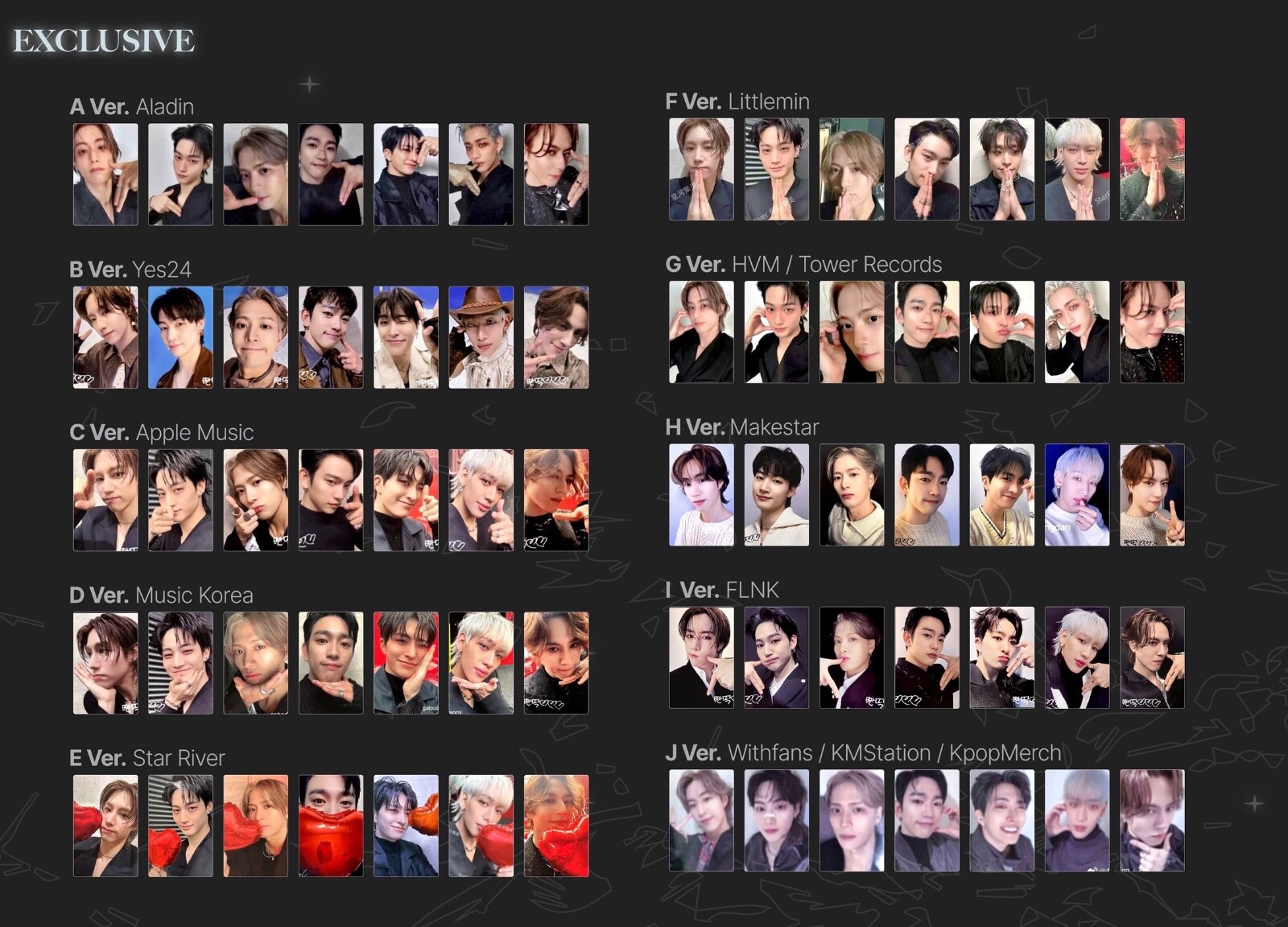 GOT7 WINTER HEPTAGON ALBUM PRE-ORDER BENEFITS POB KOREA WEB