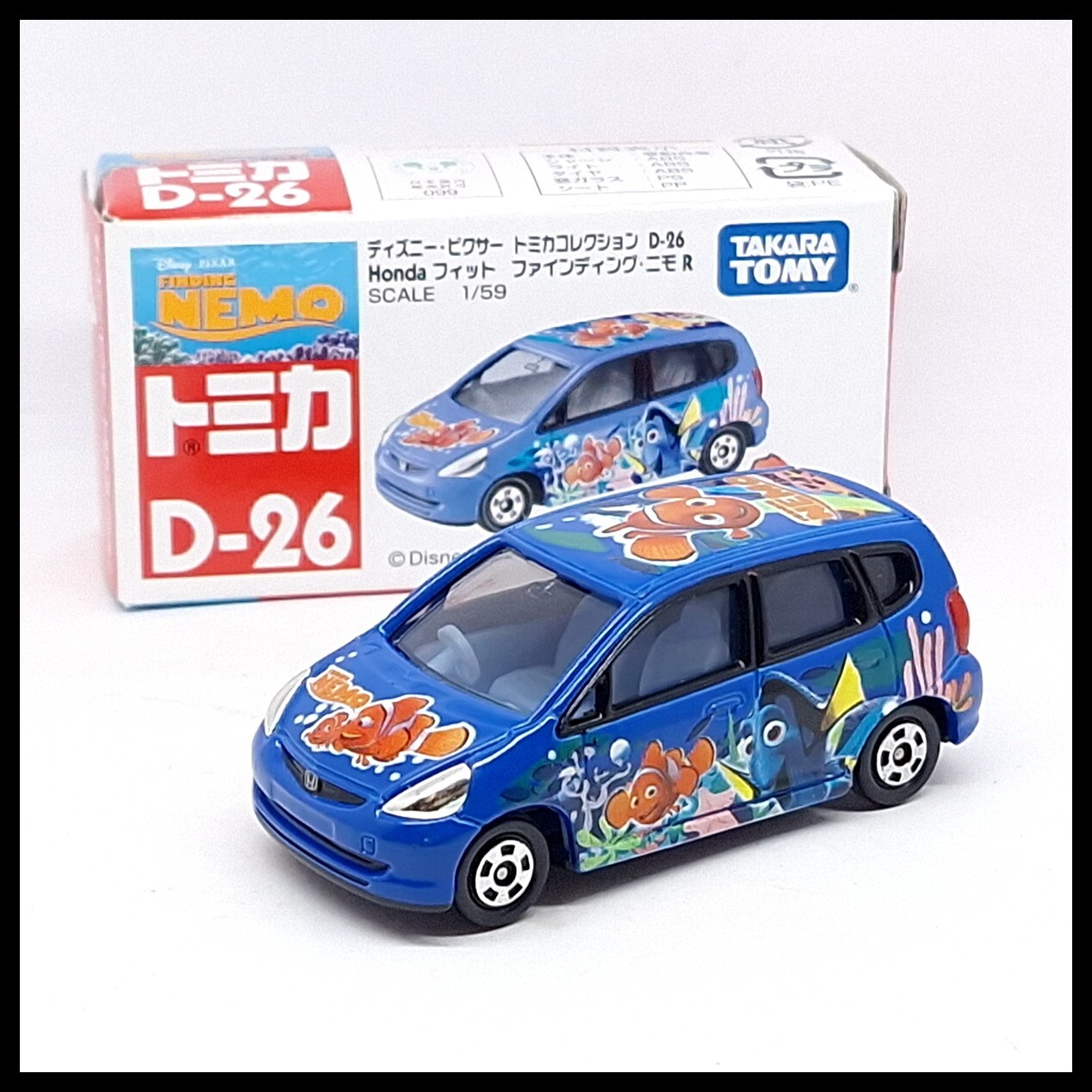 TOMICA D-26 DISNEY FINDING NEMO HONDA FIT 1/59 TOMY DIECAST CAR