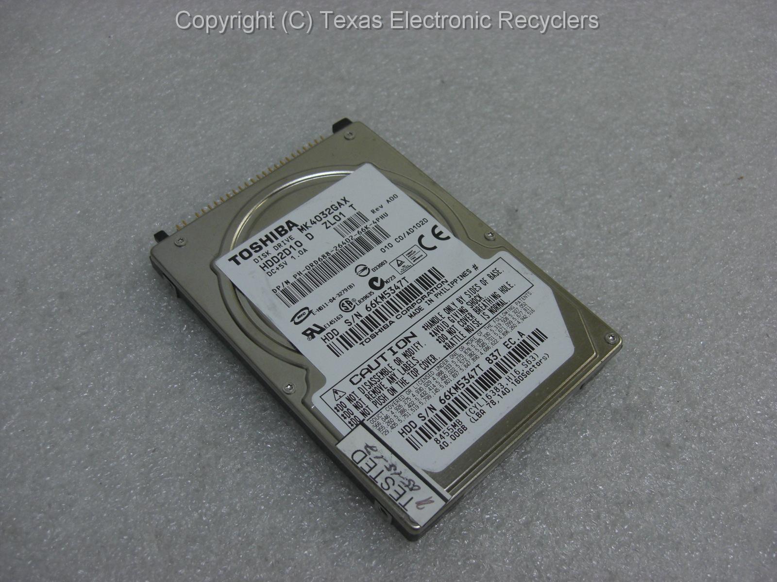 Toshiba hdd2d10 d mk4032gax 40GB 2.5
