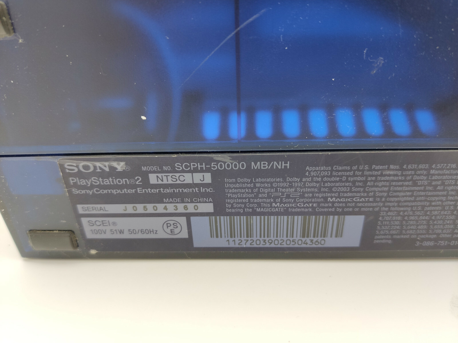CONSOLE PLAYSTATION 2 MIDNIGHT BLUE SCPH-50000 MB/NH BOX TESTED