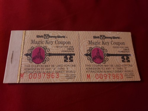 Vintage 1978 Walt Disney World Magic Key Ticket Book With 8 of 8