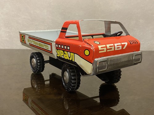 Vintage URAL 5567 Wind Up Truck Tin Metal Toy USSR Soviet Era