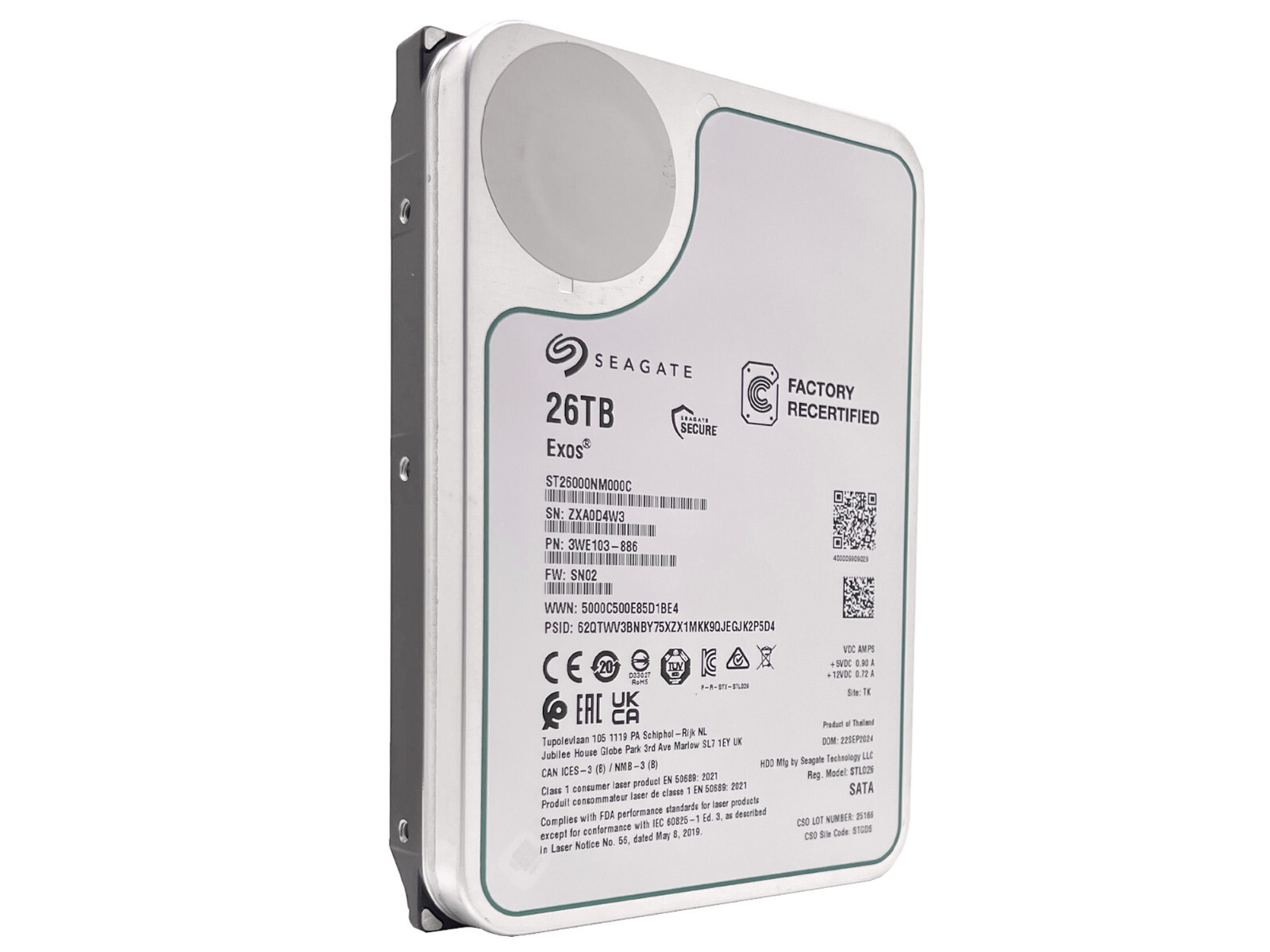 Seagate Exos ST26000NM000C 26TB CMR 7200RPM SATA6Gb/s 3.5