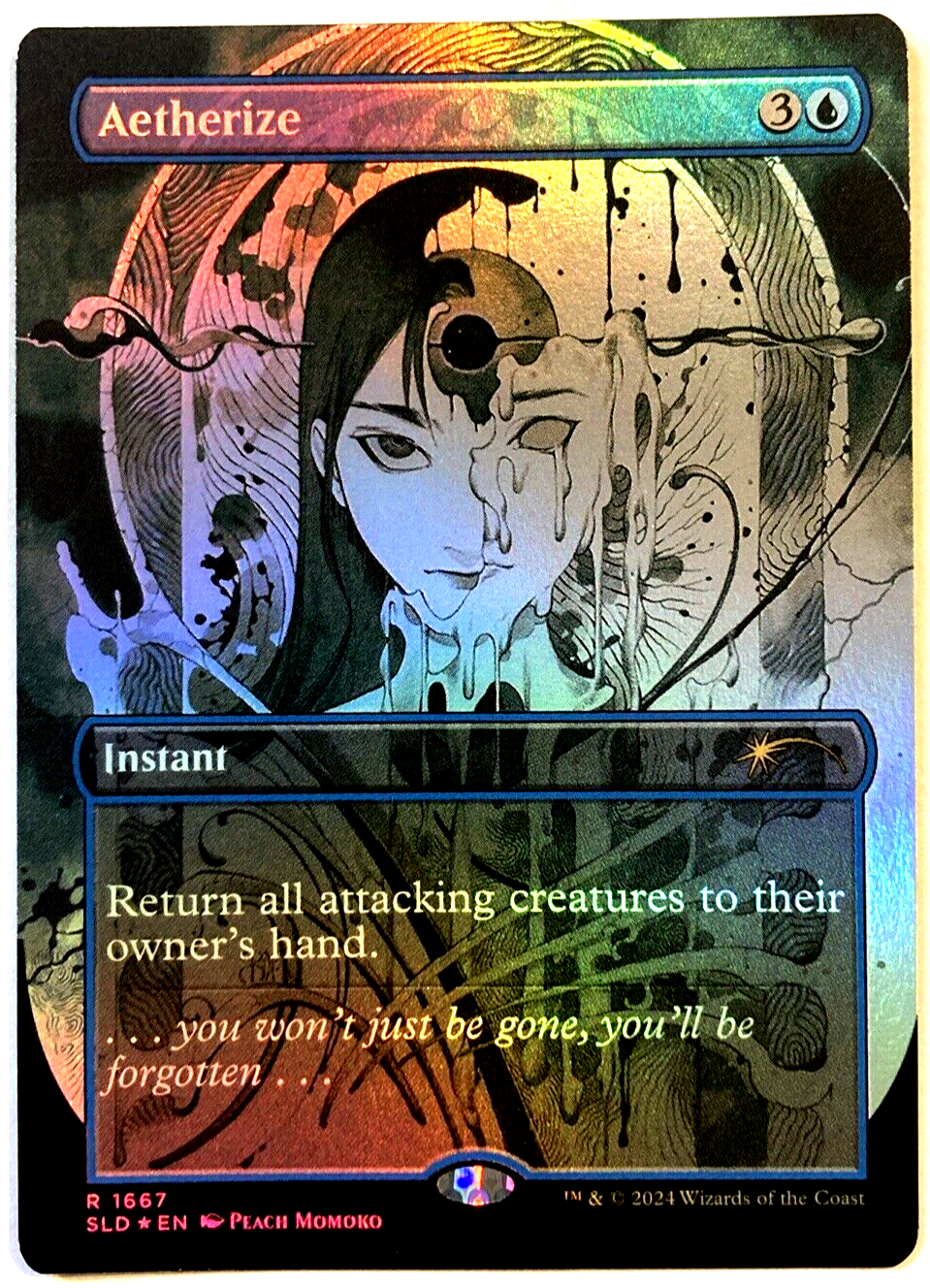 MTG Aetherize RAINBOW FOIL Secret Lair Drop Peach Momoko 1667 NM