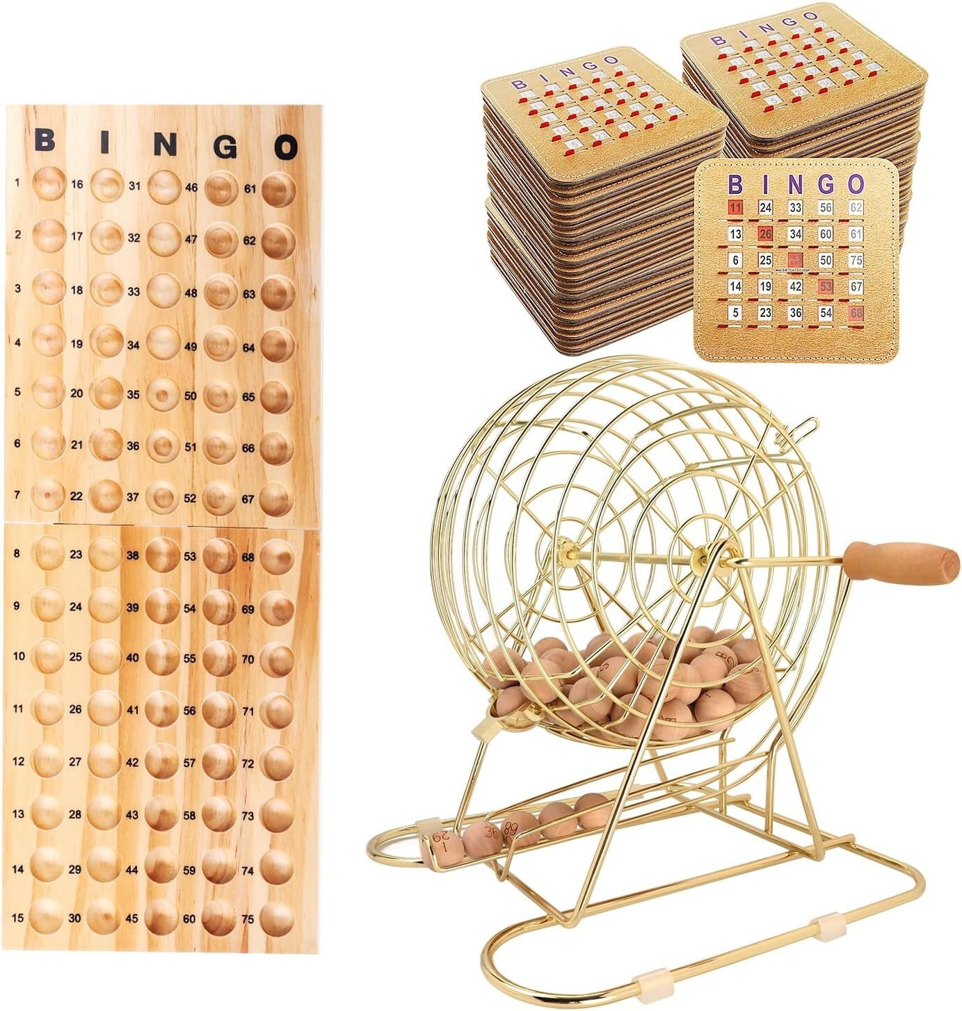 Deluxe Bingo Game Set w/Bingo Cage, Bingo Balls, Board, 200