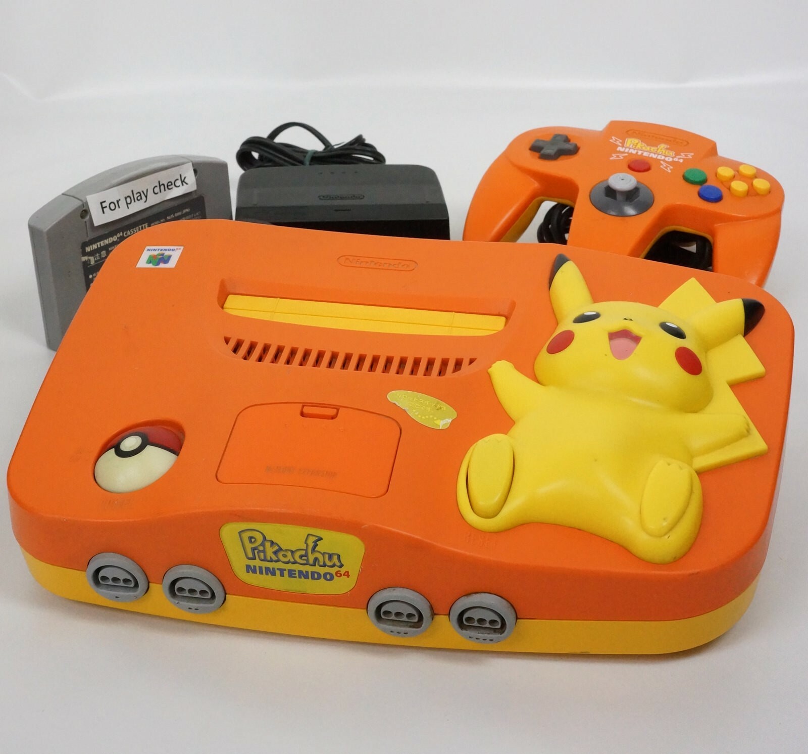 Nintendo 64 PIKACHU Console System Orange wz Expansion pak