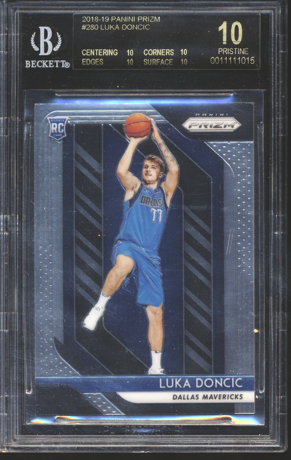 Luka Doncic 2018-19 Panini Prizm #280 Base RC rookie BGS 10 BLACK