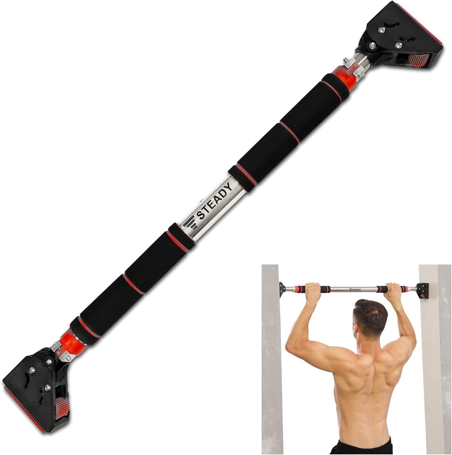 SteadyJapan Pull Up Bar for Doorway, Strength Training Chin Up