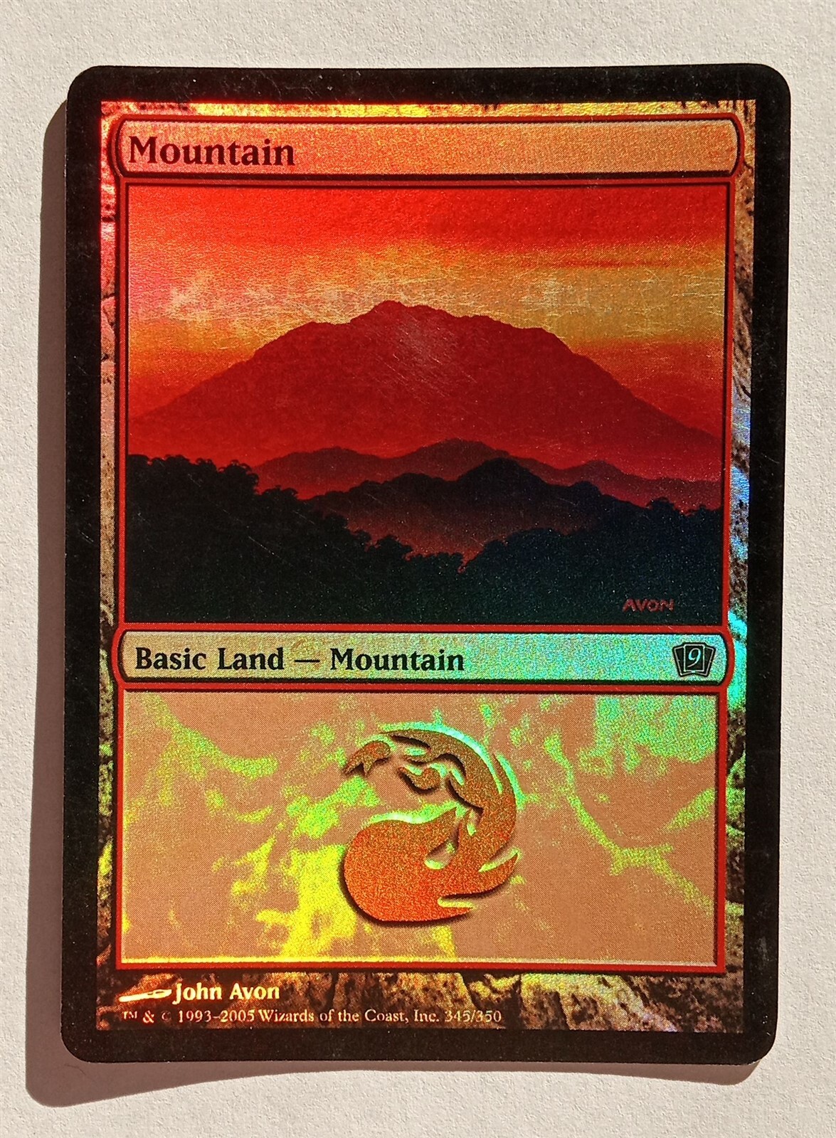 Magic MTG - Mountain #345 John Avon (Foil) - 9th Ninth Edition