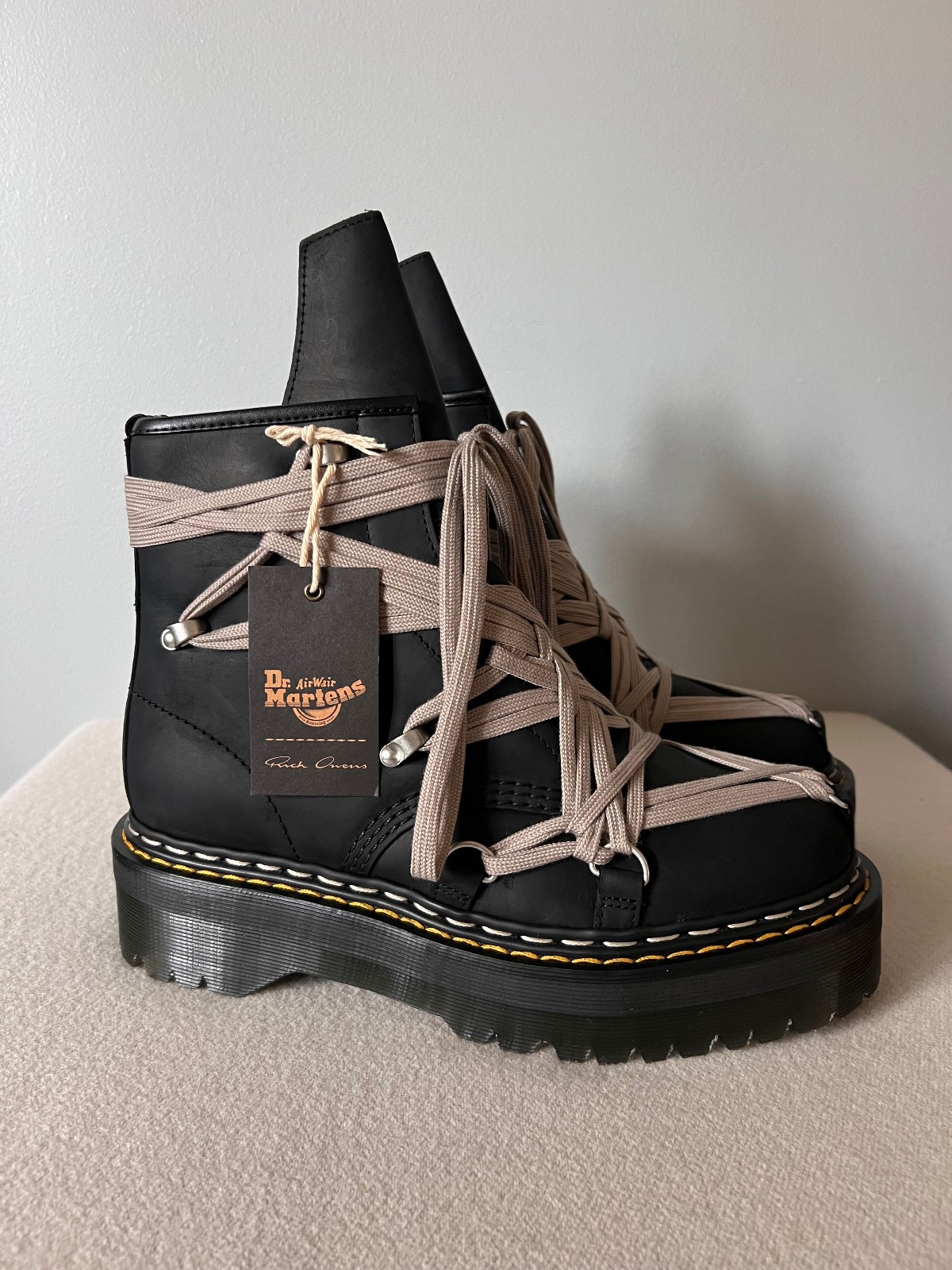 Rick Owens x Dr. Martens 1460 Quad Sole Megalace Boots - Size 10