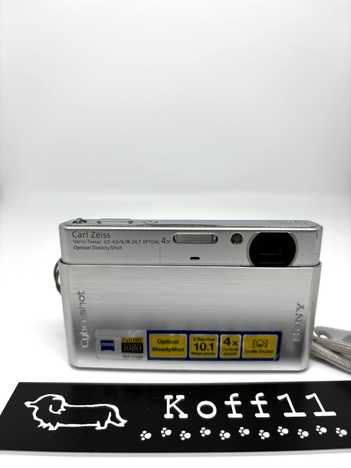 SONY Cyber Shot DSC-T77 Silver Camera w/Battery Charger Memory