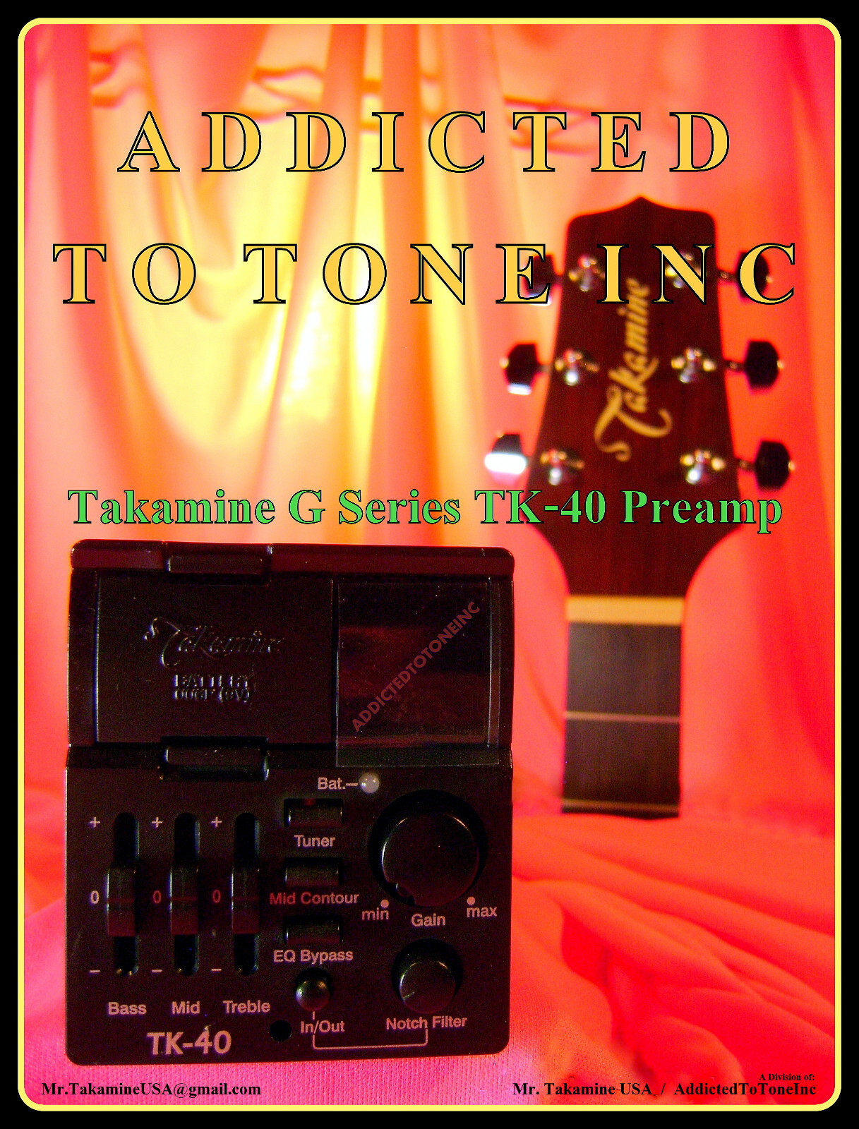 Takamine TK-40 TK40 G Series Acoustic Guitar preamp / Original OEM