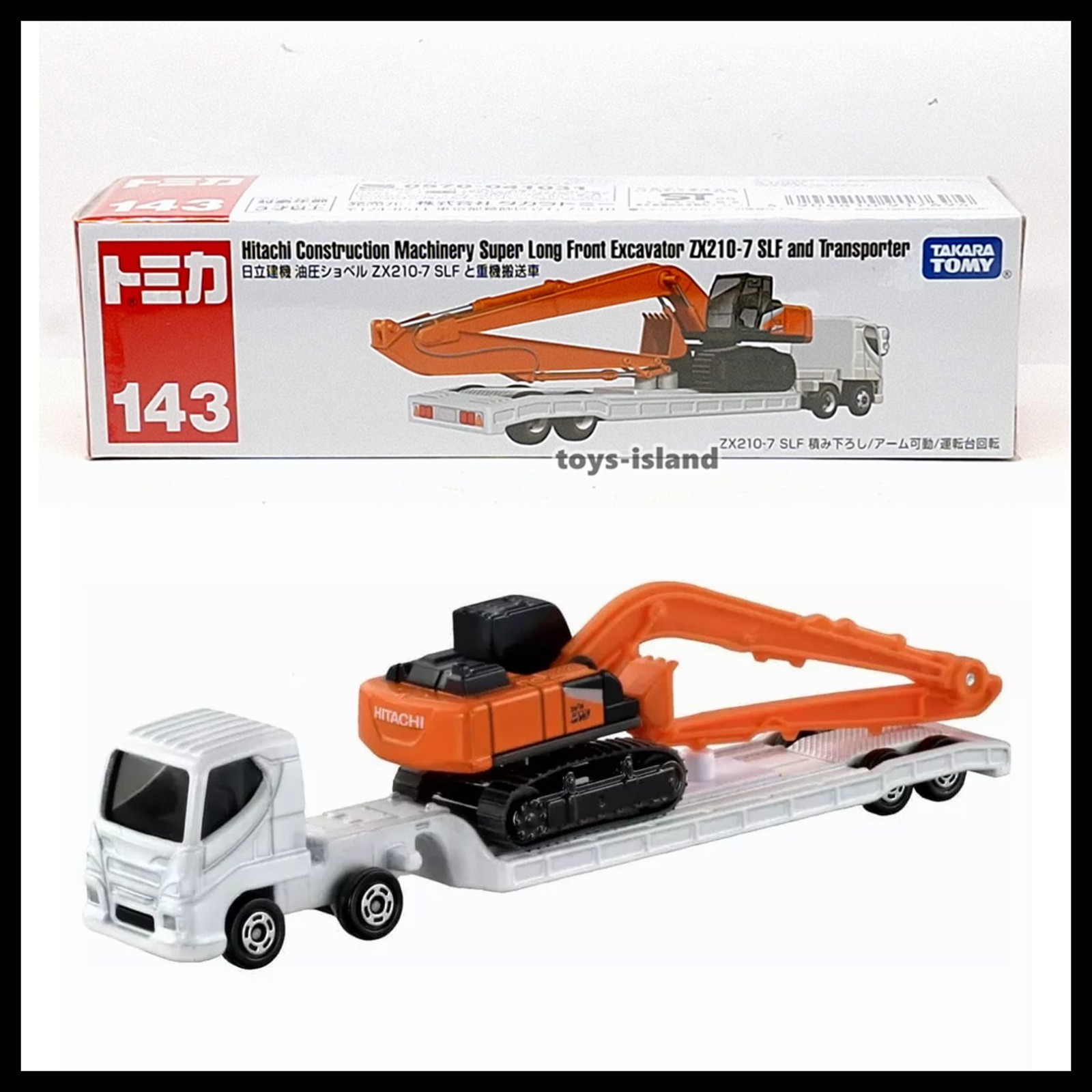 TOMICA 143 Hitachi Construction Machinery Super Long Front