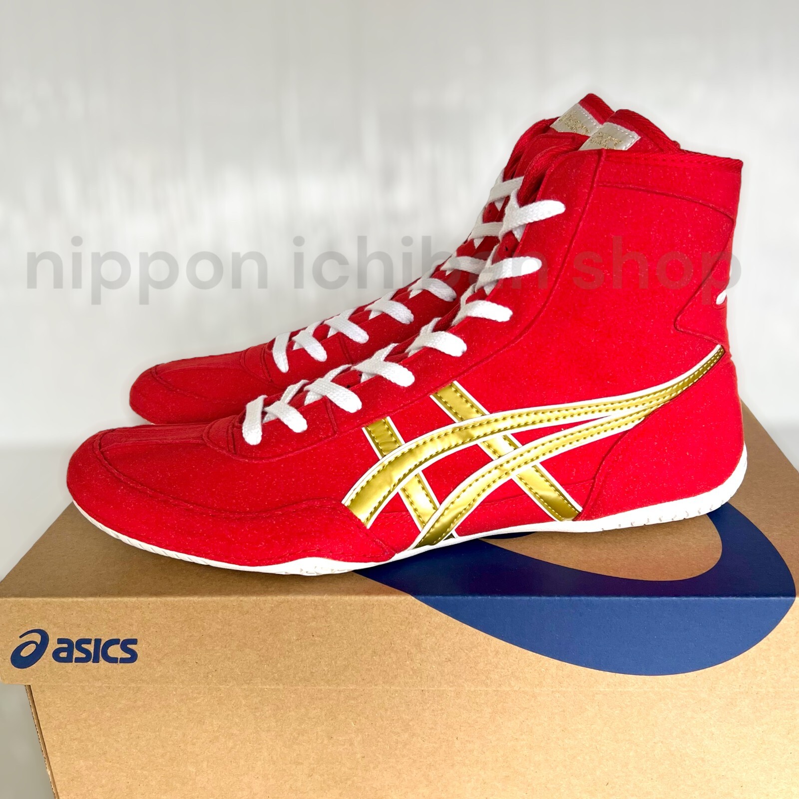 Made to order】ASICS Wrestling Shoes 1083A001 EX-EO TWR900 Red x