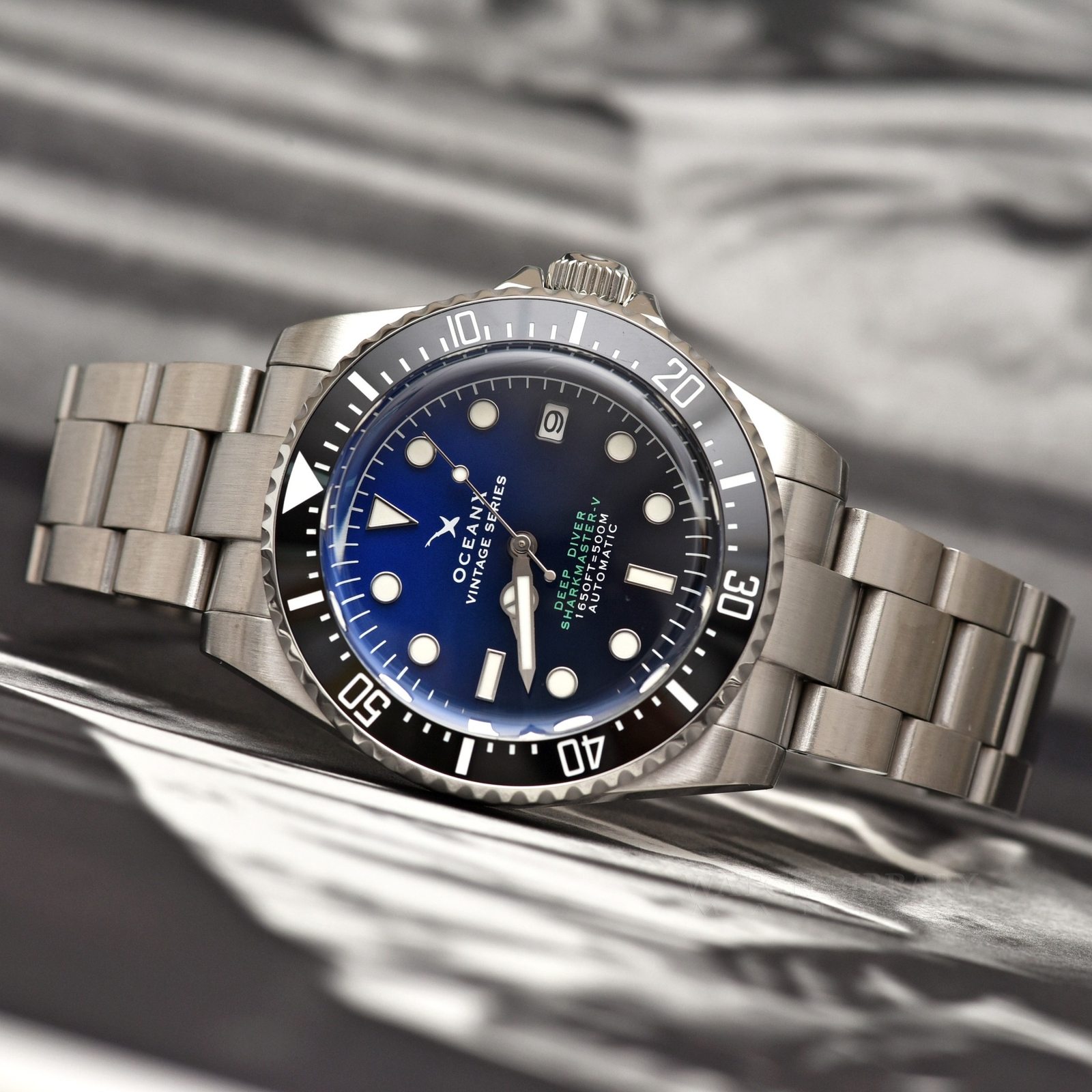 OceanX Sharkmaster-V Vintage Series 42mm Auto Men Diver Watch Dial