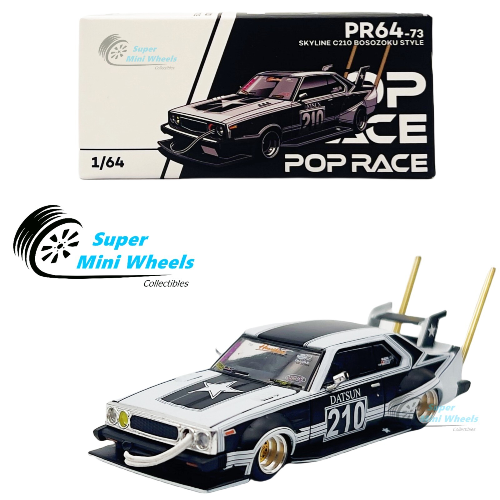 Pop Race 1:64 Skyline. C210 Bosozoku Style PR64-73 | eBay