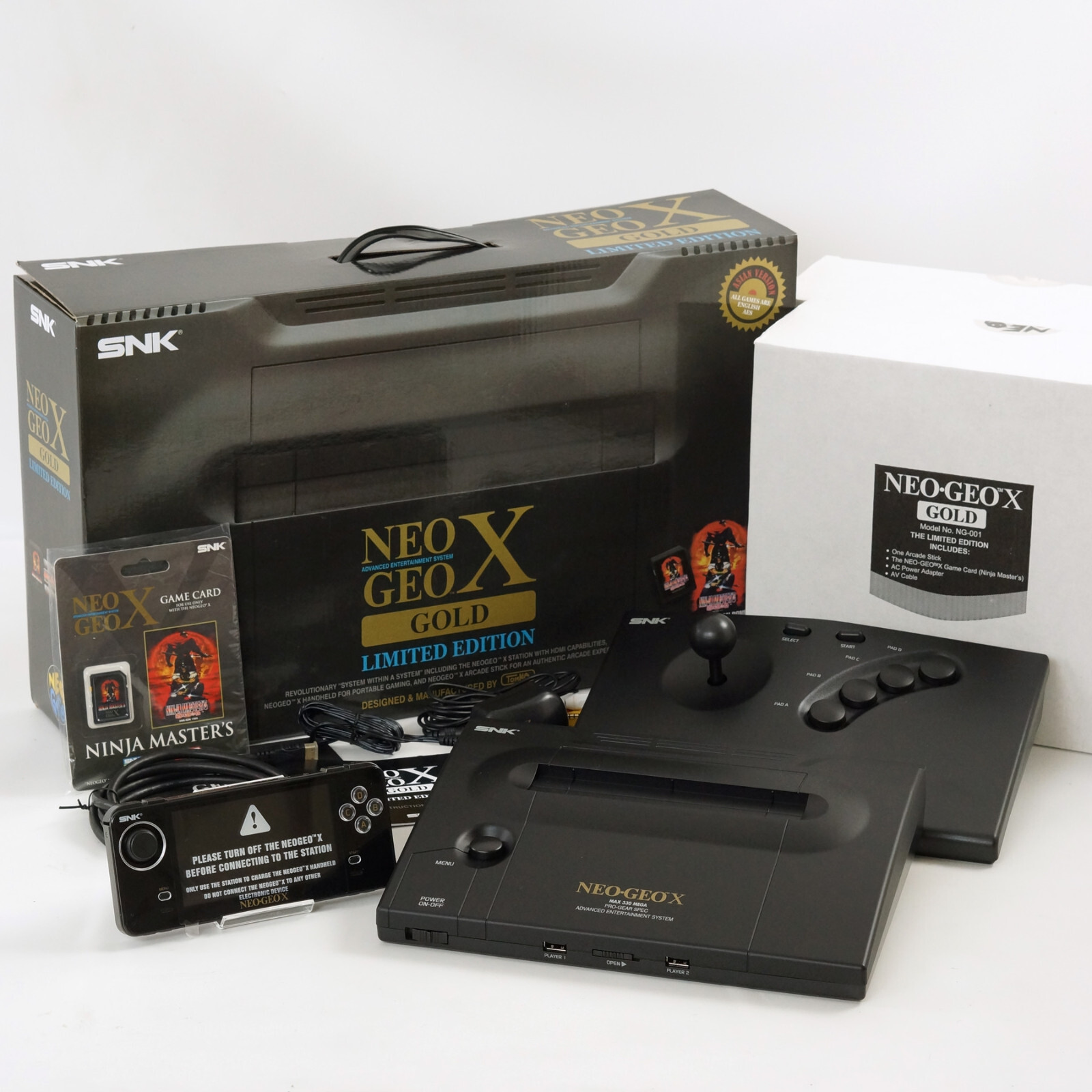 NEO GEO X GOLD CONSOLE GOOD Handheld System with Arcade Stick 20