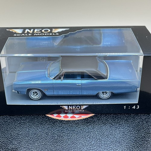 NEO 1/43 Plymouth Sport Fury 2 door Hardtop Light Blue 1968 Resin