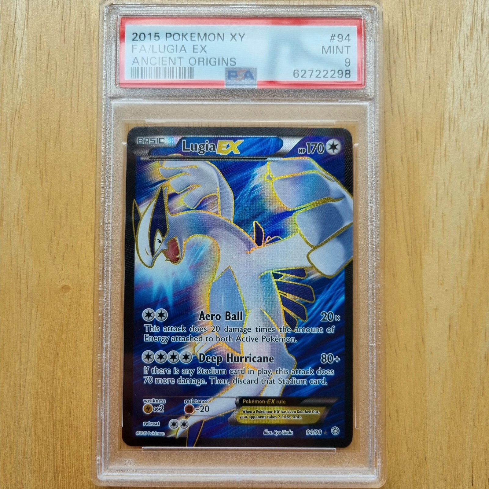 PSA 9 Lugia EX 94/98 | Full Art Ultra Rare Holo | Mint | XY