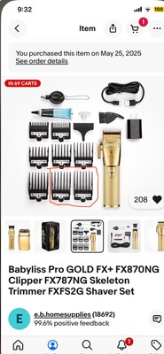 Babyliss Pro GOLD FX+ FX870NG Clipper FX787NG Skeleton Trimmer