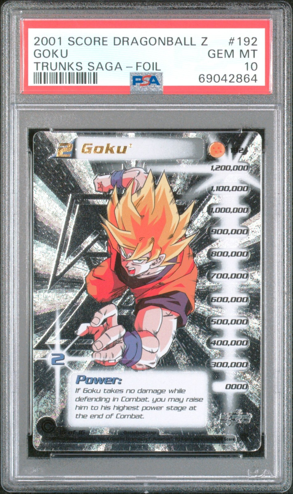 PSA 10 Limited Hi-Tech Foil Goku 2001 Trunks Saga #192 DBZ Dragon
