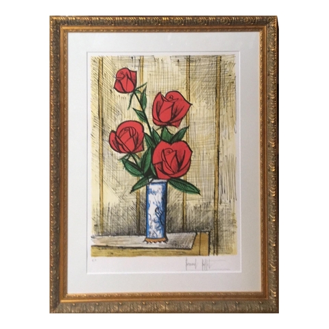 ベルナール・ビュッフェ「四本の赤いバラ」 | 田島美術店 上野本店