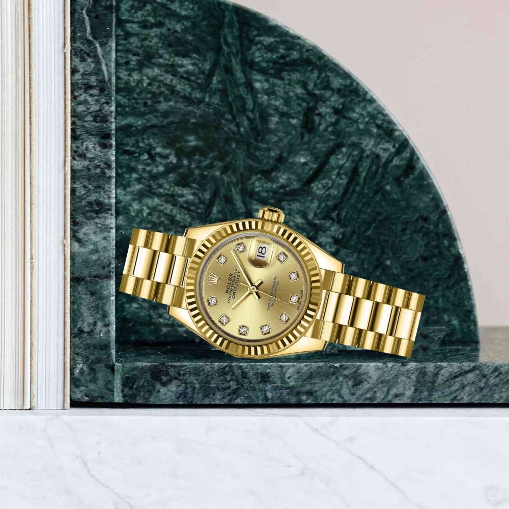 Rolex Lady Datejust 279178-0017 | Champagne Dial Yellow Gold