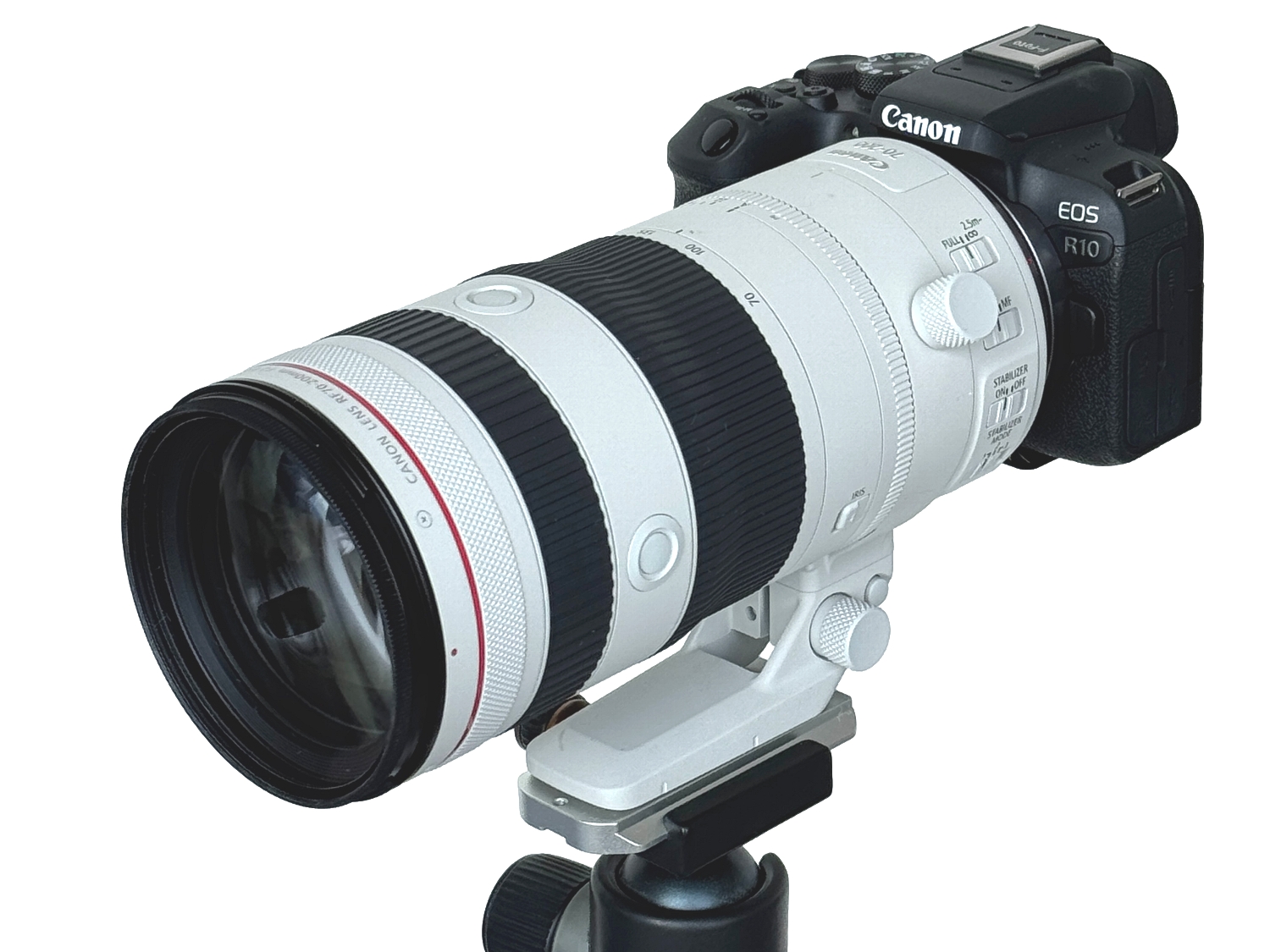 シルバー色のキヤノン RF 70‐200 F2.8L IS USM Z レンズ用 レンズ