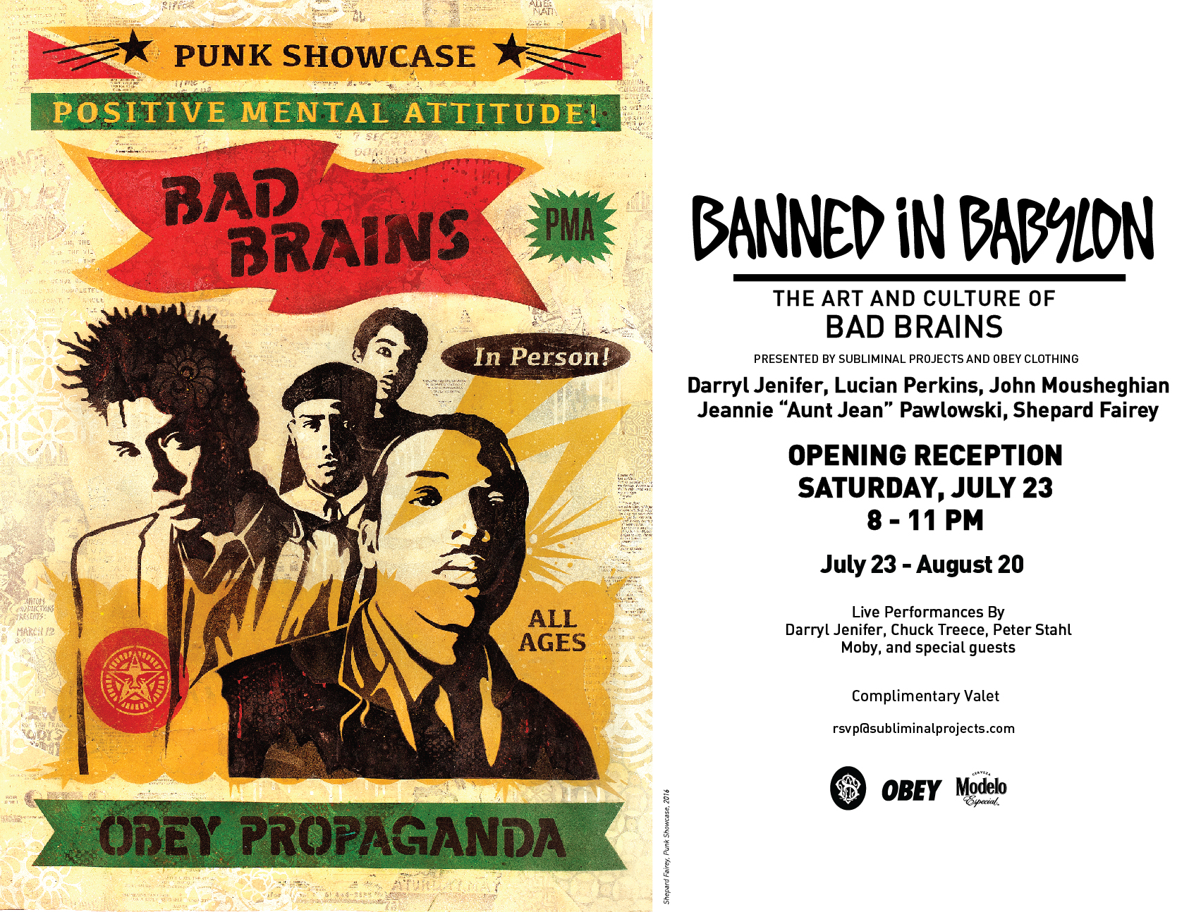 Banned In Babylon: The Art and Culture of Bad Brains opens 7/23 at