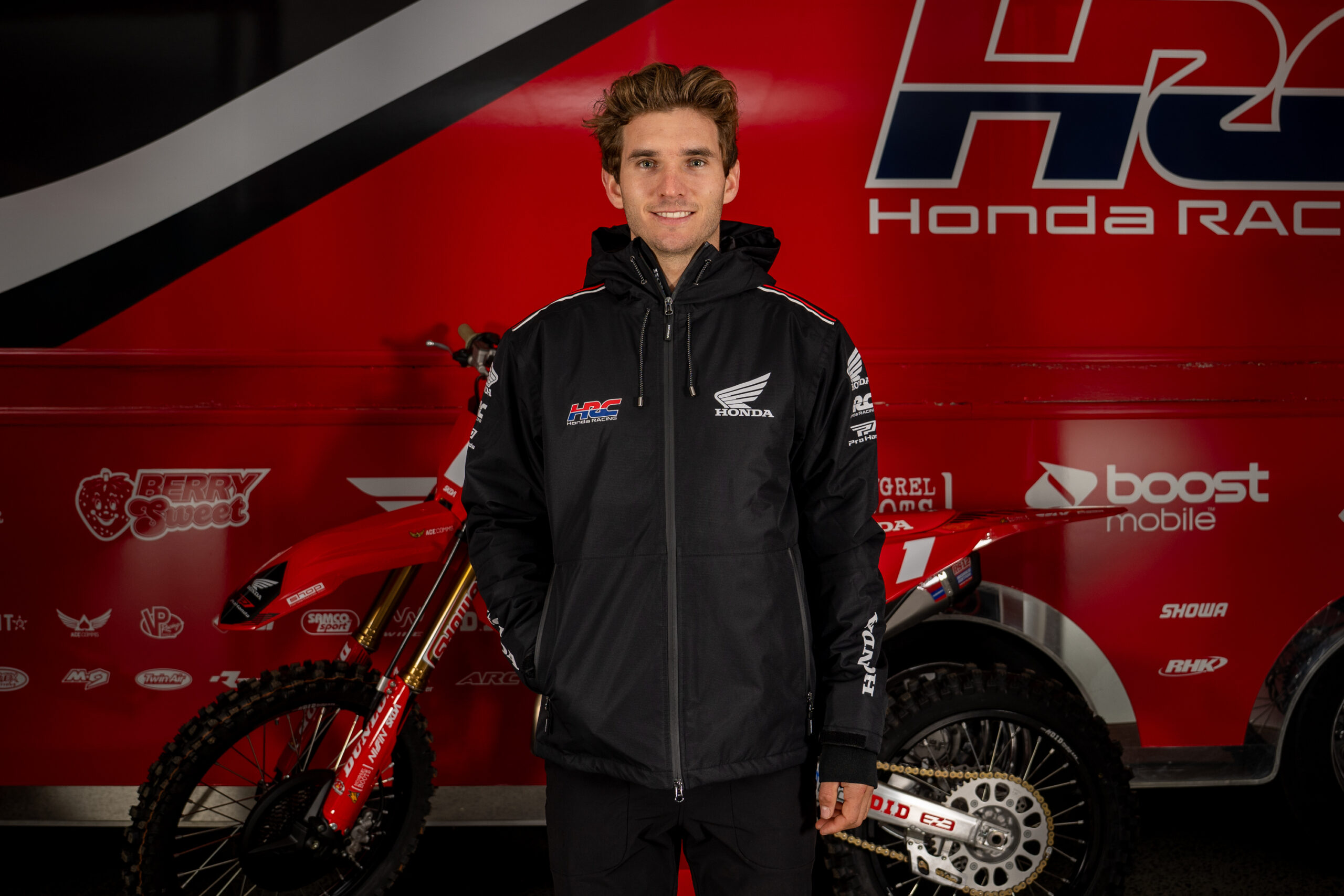 Honda HRC Quilted Winter Jacket - Black - Honda Racing