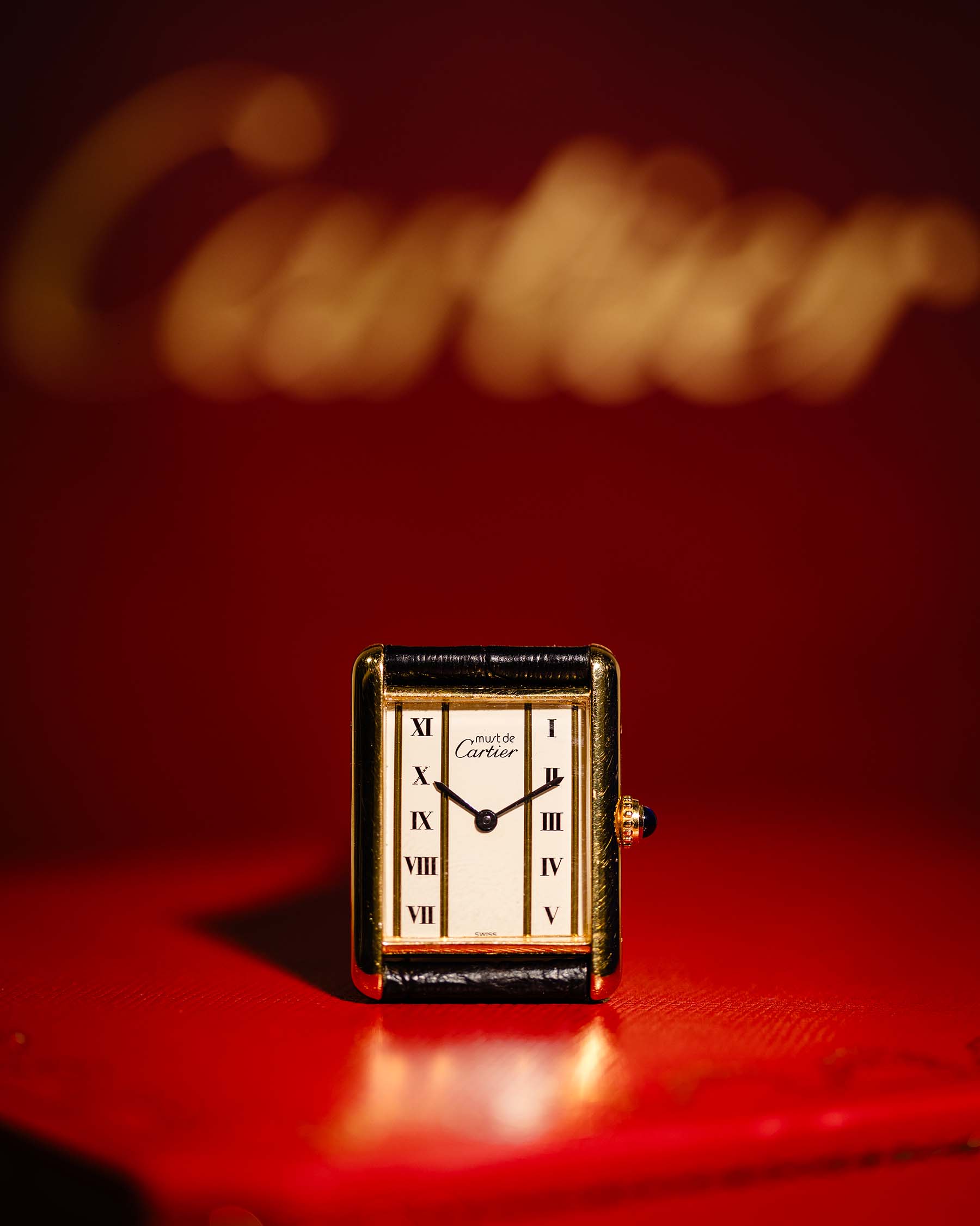 Cartier Tank Louis Man's Vermeil Quartz Roman Column Dial