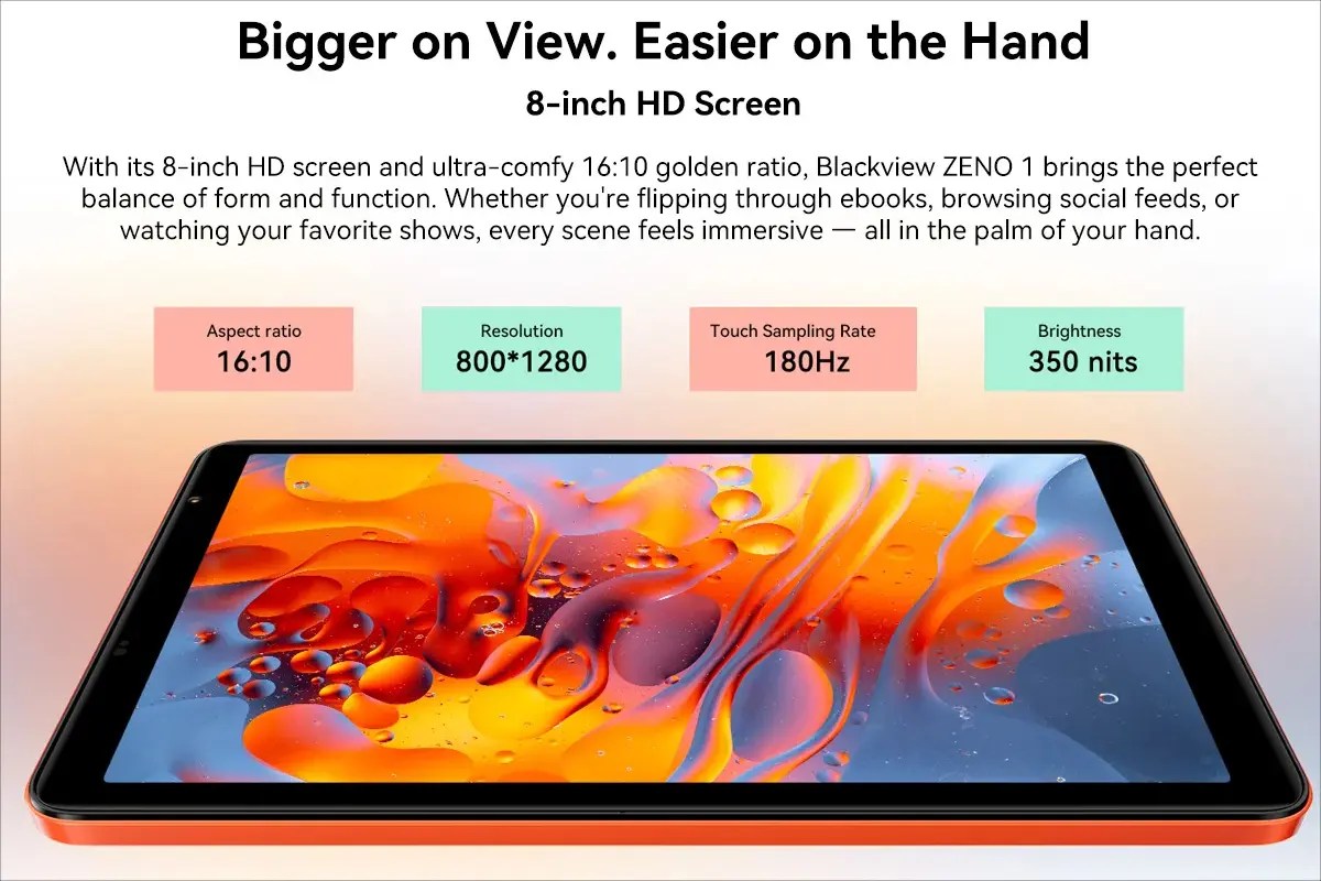 Blackview ZENO 1 － スタンド付きの個性派8インチタブレット。1.3万円