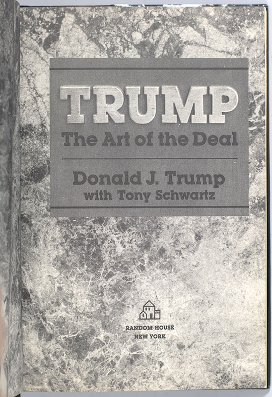 Trump The Art of the Deal Donald Trump First Edition Signed