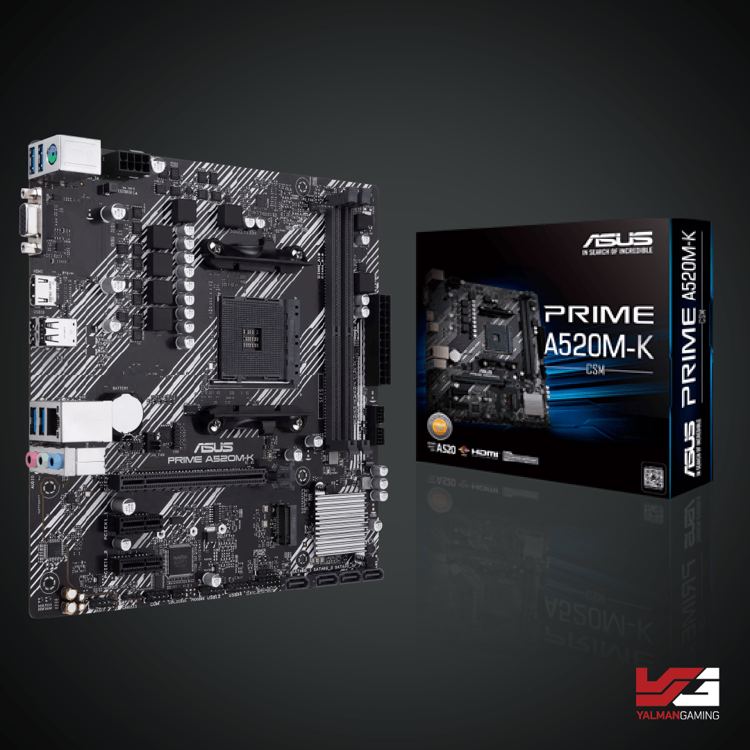 ASUS PRIME A520M-K/CSM RYZEN AM4 MICRO ATX GAMING MOTHERBOARD